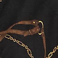 Petite Belting-Print Belted Crepe Dress