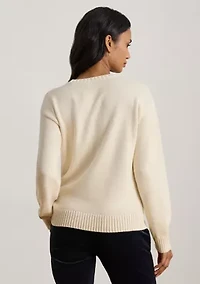 Petite Intarsia-Knit Golden Retriever Sweater