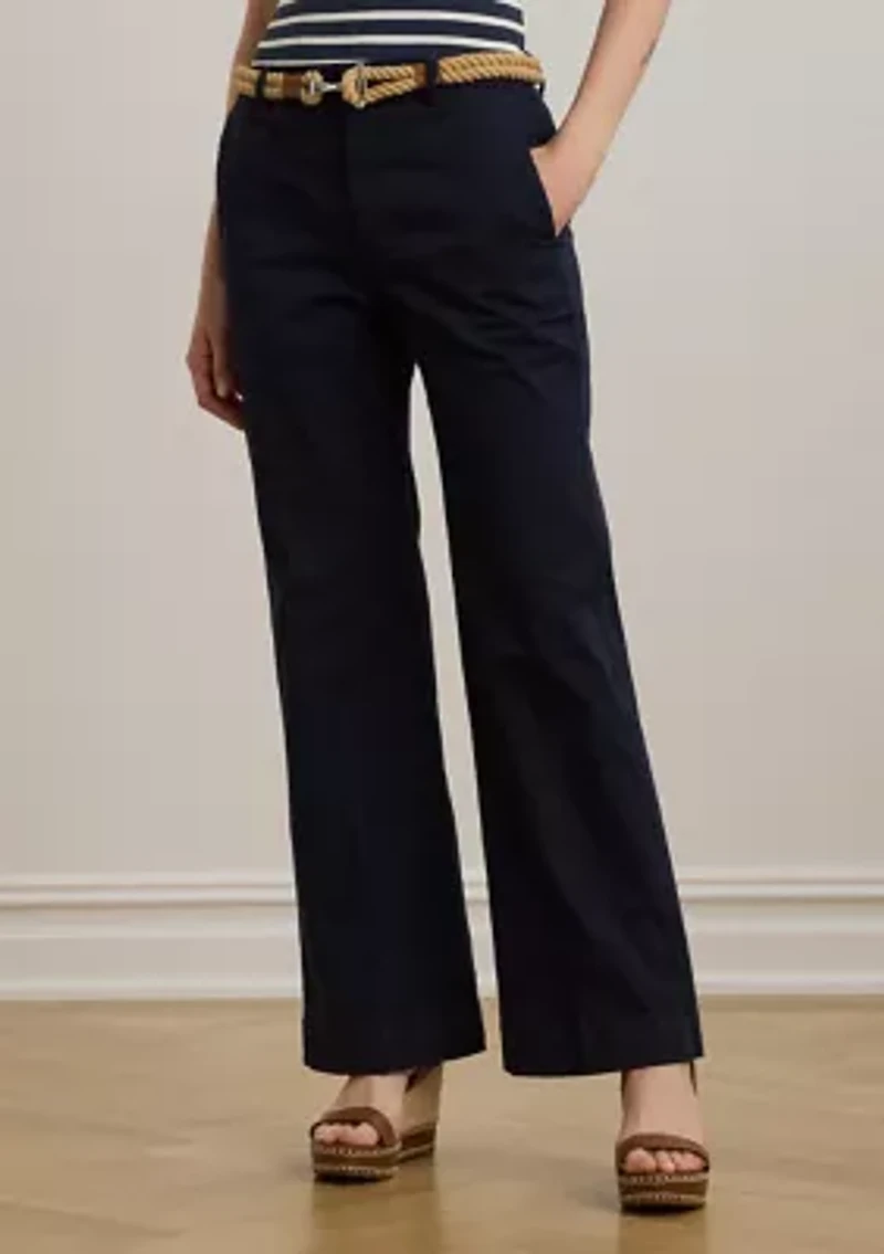 Petite Stretch Cotton Chino Flare Pants