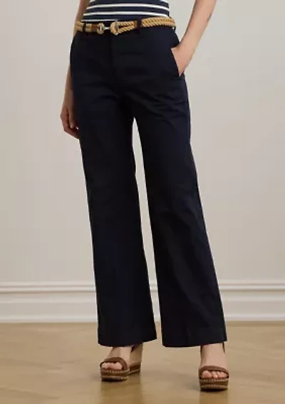 Petite Stretch Cotton Chino Flare Pants