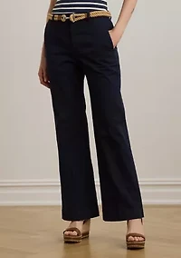 Petite Stretch Cotton Chino Flare Pants