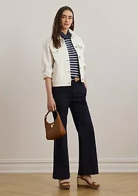 Petite Stretch Cotton Chino Flare Pants