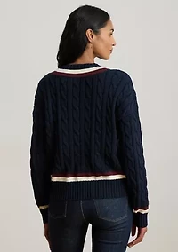 Petite Cable-Knit Cotton Cricket Sweater