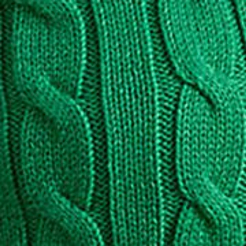 Petite Embroidered-Crest Cable-Knit Sweater