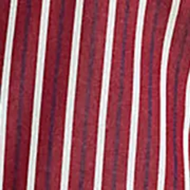 Petite Striped Cotton Broadcloth Tie-Neck Shirt