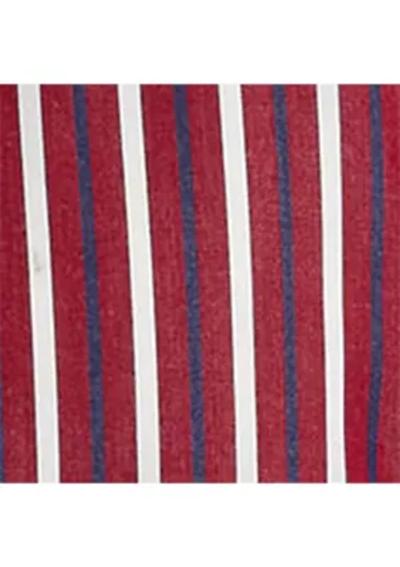 Petite Striped Cotton Broadcloth Tie-Neck Shirt