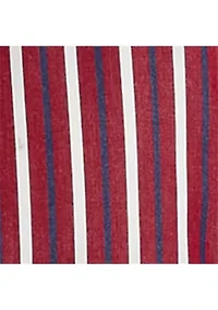 Petite Striped Cotton Broadcloth Tie-Neck Shirt