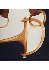 Petite Equestrian-Print Twill Midi Shirtdress