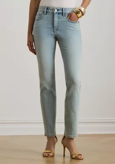 Petite Mid-Rise Straight Ankle Jeans