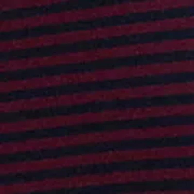 Petite Striped Stretch Cotton Crewneck Tee