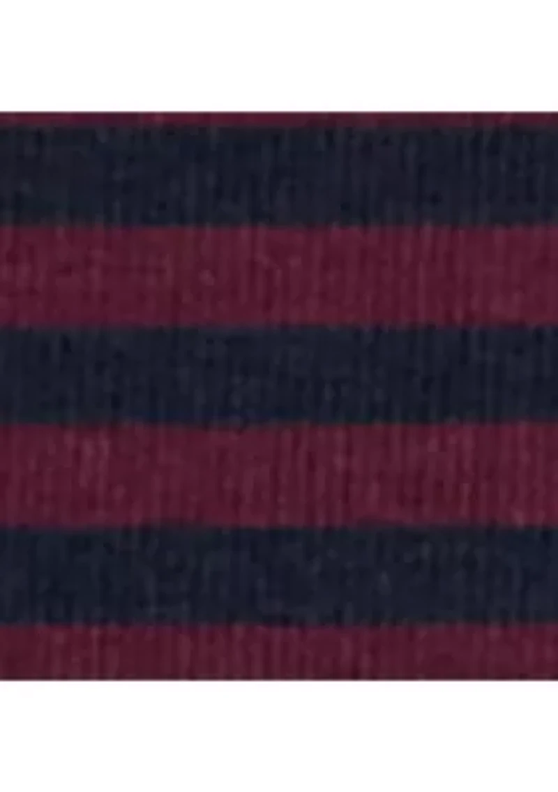 Petite Striped Stretch Cotton Crewneck Tee