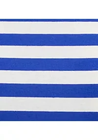 Petite Striped Stretch Cotton Boatneck T-Shirt