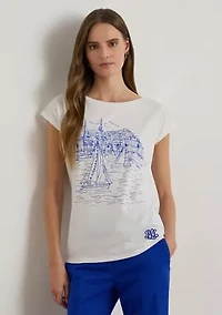Petite Graphic Cotton-Modal Jersey T-Shirt