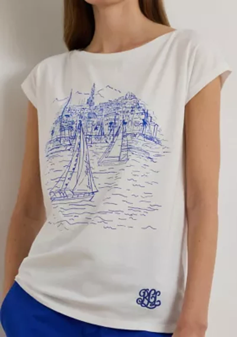 Petite Graphic Cotton-Modal Jersey T-Shirt