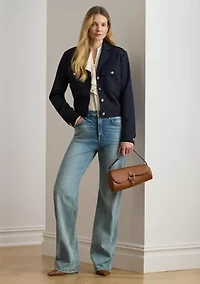 Petite Cropped Wool-Blend Twill Jacket