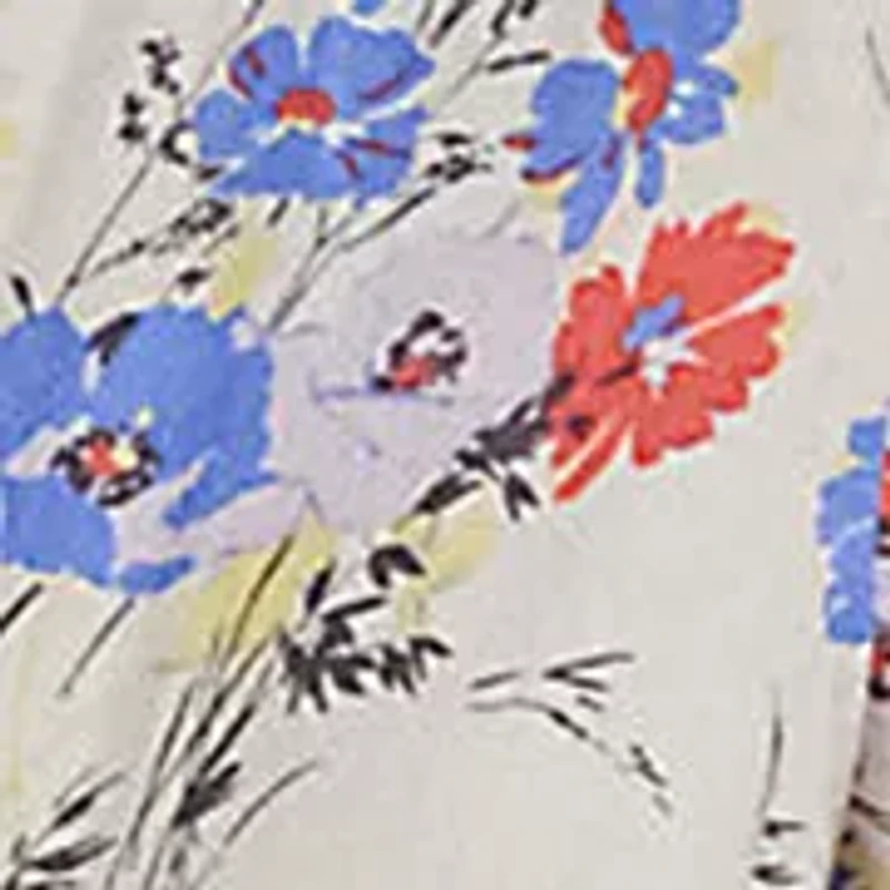 Petite Floral Tie-Front Linen Shirtdress