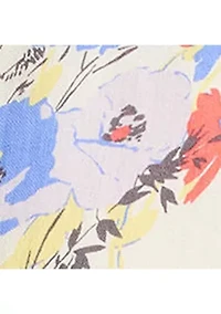 Petite Floral Tie-Front Linen Shirtdress