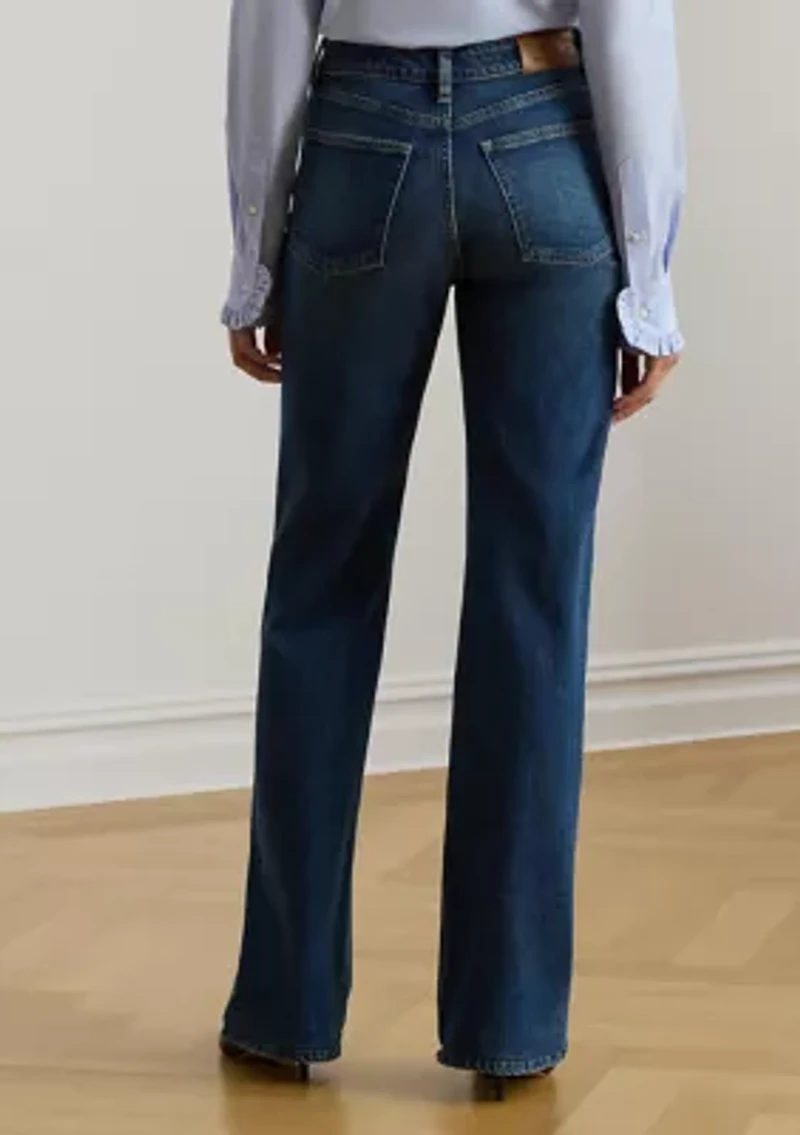 Petite High-Rise Straight Wide-Leg Jeans