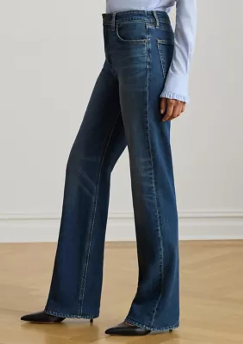 Petite High-Rise Straight Wide-Leg Jeans