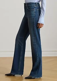 Petite High-Rise Straight Wide-Leg Jeans