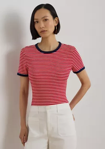 Petite Striped Stretch Cotton Shirt