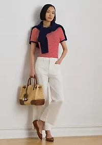Petite Striped Stretch Cotton Shirt