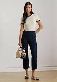 Petite Twill Flare Ankle Pants