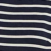 Petite Striped Snap-Trim Ponte Sheath Dress