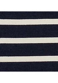 Petite Striped Snap-Trim Ponte Sheath Dress