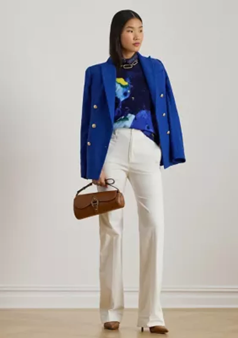 Petite Abstract-Motif Cotton-Blend Sweater