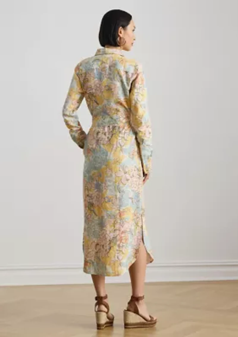 Petite Floral Linen Shirtdress