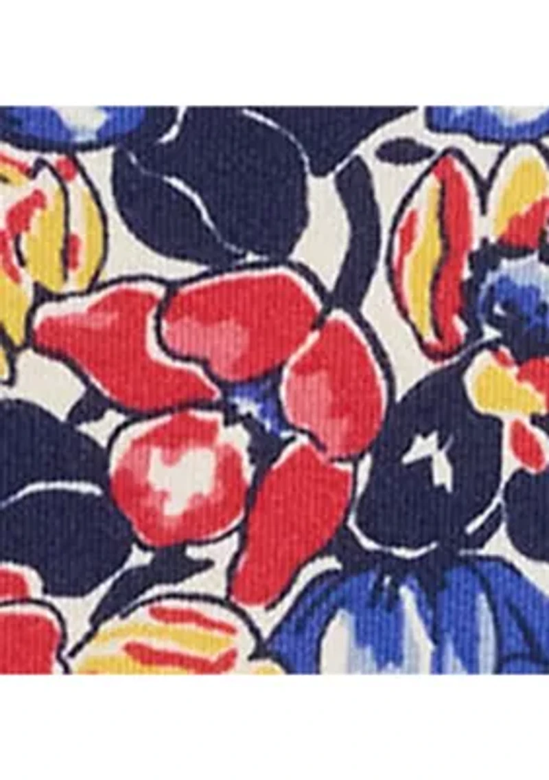 Petite Floral Cotton Jersey Square-Neck Top