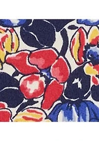 Petite Floral Cotton Jersey Square-Neck Top