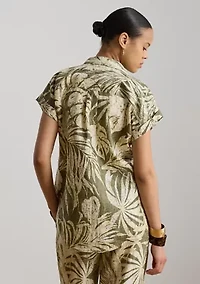 Petite Relaxed Fit Print Short-Sleeve Shirt