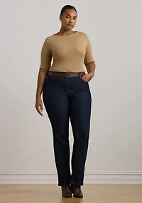 Plus Cotton-Blend Boatneck Top