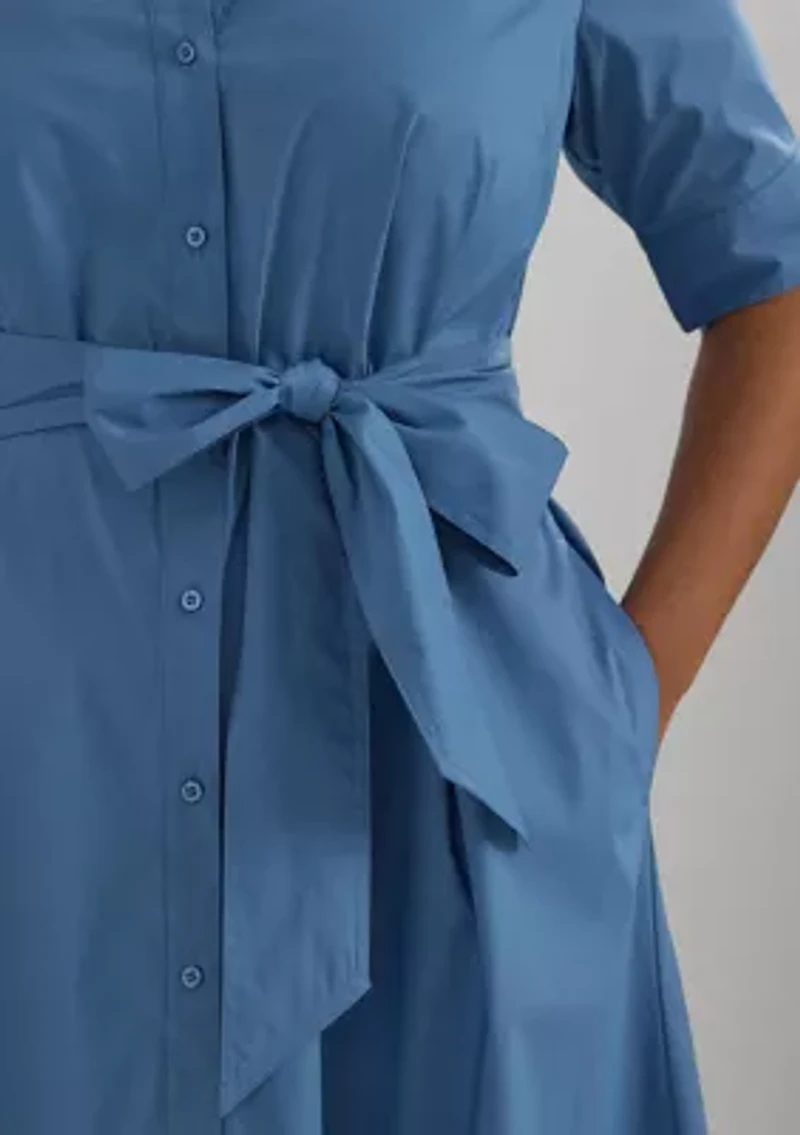 Plus Cotton-Blend Shirtdress