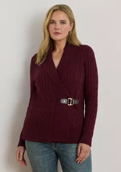 Women's Buckled Cotton Sweater