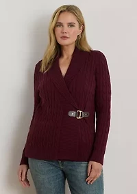 Women's Buckled Cotton Sweater