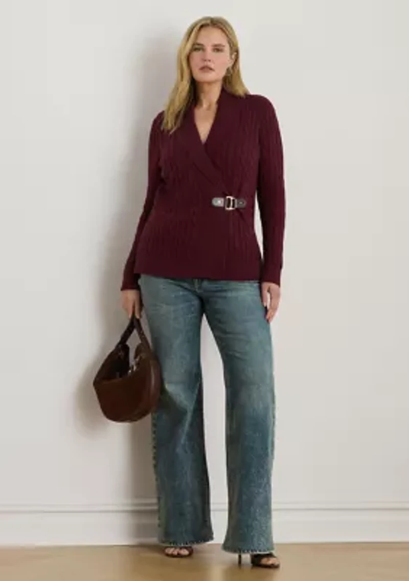 Women's Buckled Cotton Sweater