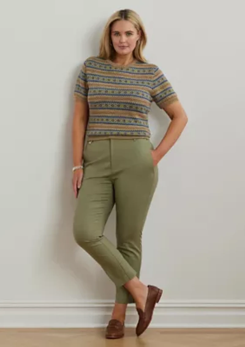 Plus Stretch Cotton Blend Pants