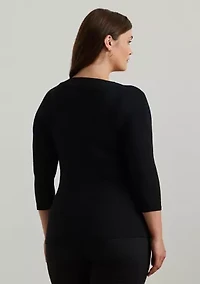 Plus Wrap-Style Jersey Top