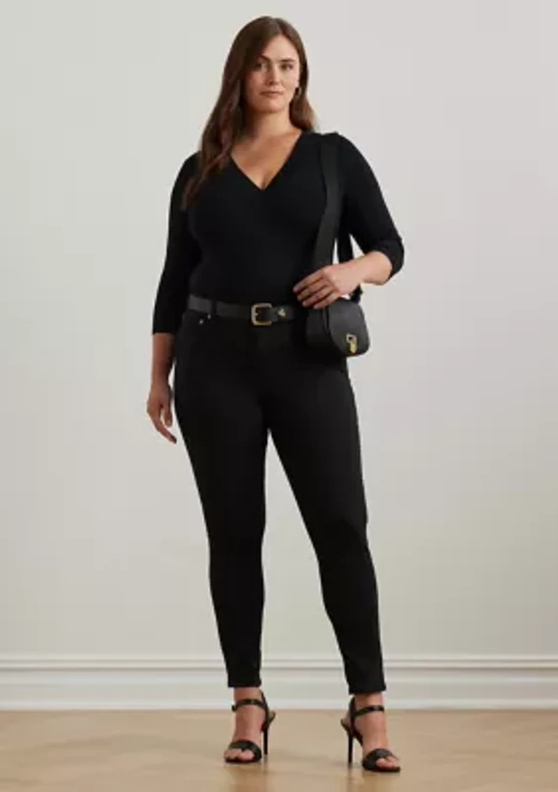 Plus Wrap-Style Jersey Top