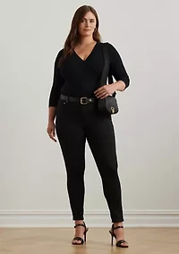 Plus Wrap-Style Jersey Top