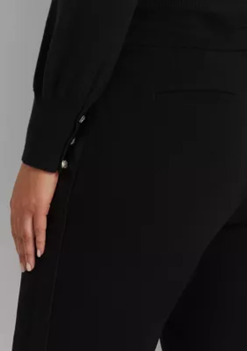 Plus Side Stripe Wool Crepe Pants