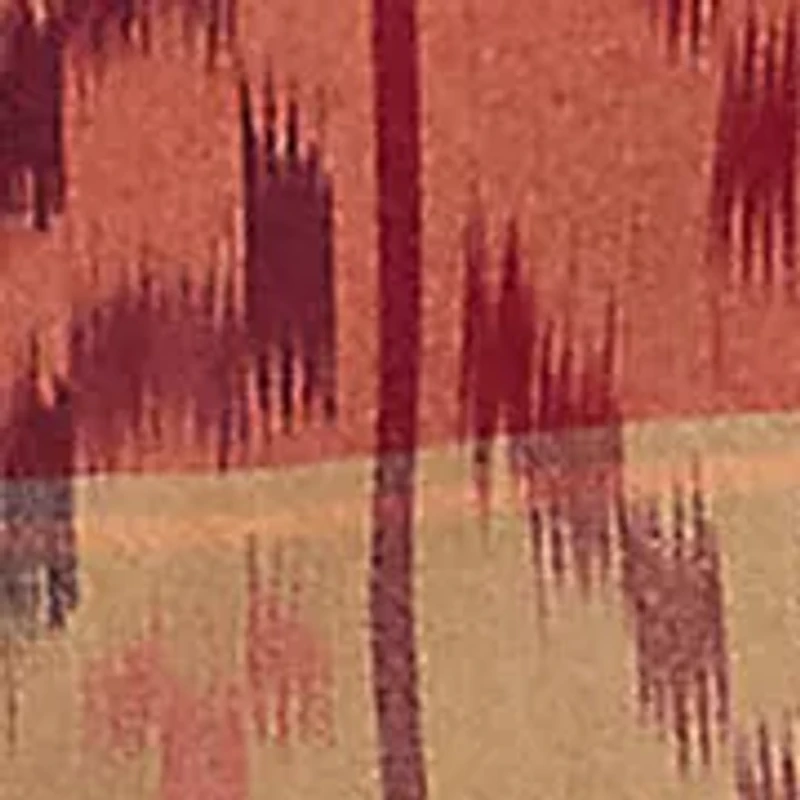 Plus-Size Geo-Motif Cotton-Linen Wrap Skirt