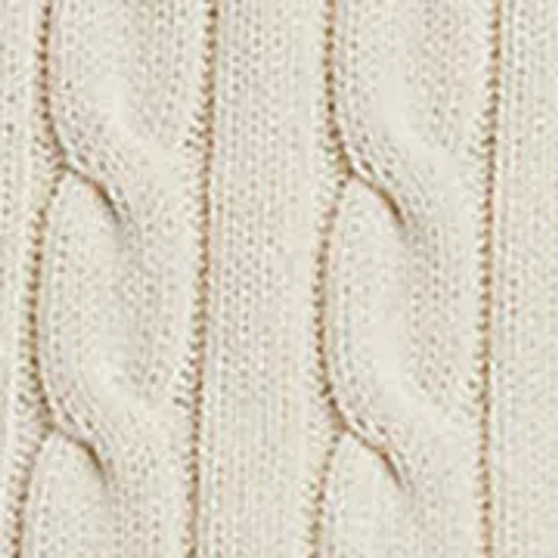 Plus Cable Knit Cotton Polo Sweater