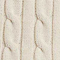 Plus Cable Knit Cotton Polo Sweater