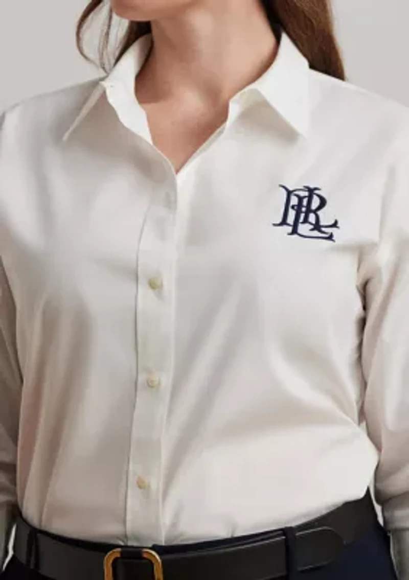 Plus Relaxed Fit Stretch Cotton Shirt