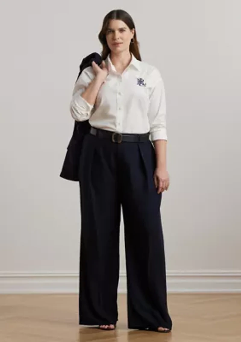 Plus Relaxed Fit Stretch Cotton Shirt