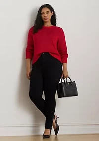 Plus Cotton-Blend Crewneck Sweater
